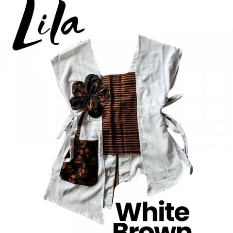 Lila Batik Vest Putih Coklat