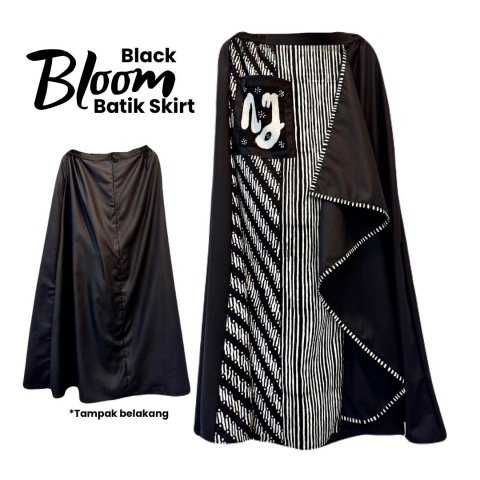 Bloom Batik Skirt Hitam 1
