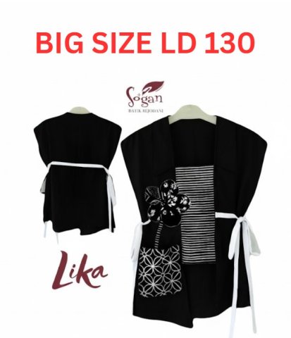 Lika Batik Vest Hitam Bis Size LD 130