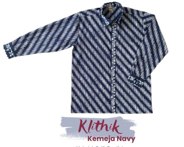 Parang Klithik Kemeja Panjang Biru Navy