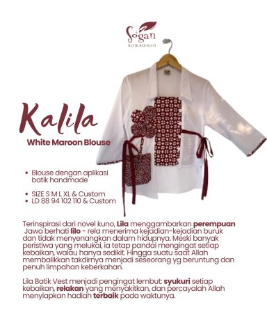 Kalila Blouse Putih Maroon