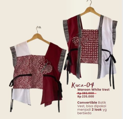 Kuca Batik Vest Merah Putih