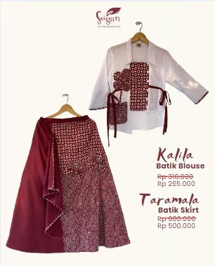 Set Kalila Taramala Micro Putih Maroon