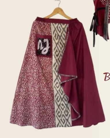 Bloom Batik Skirt Maroon