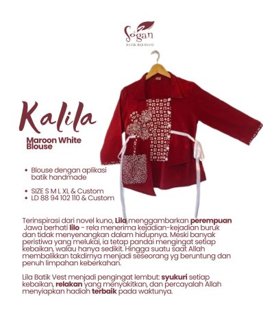 Kalila Blouse Maroon Toyobo